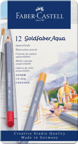 Карандаши акварельные Faber-Castell Goldfaber Aqua, набор из 12 цветов