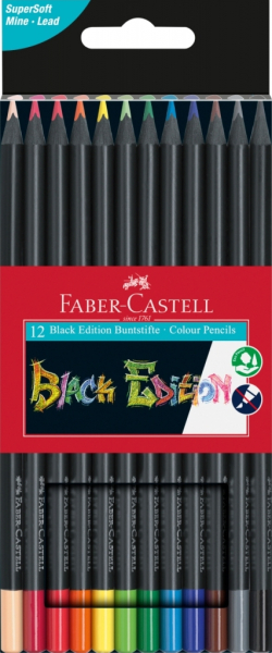 Цветные карандаши Faber-Castell Black Edition, 12 цветов