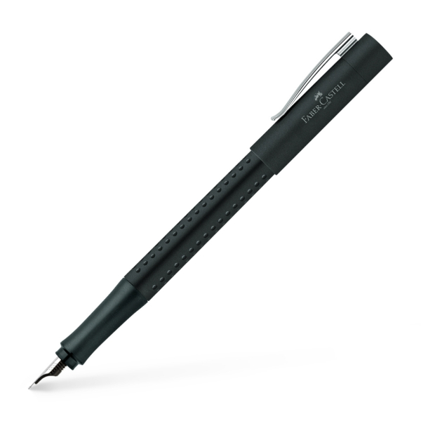 Ручка перьевая Faber-Castell Grip 2011 F, черная, синяя стираемая чернила